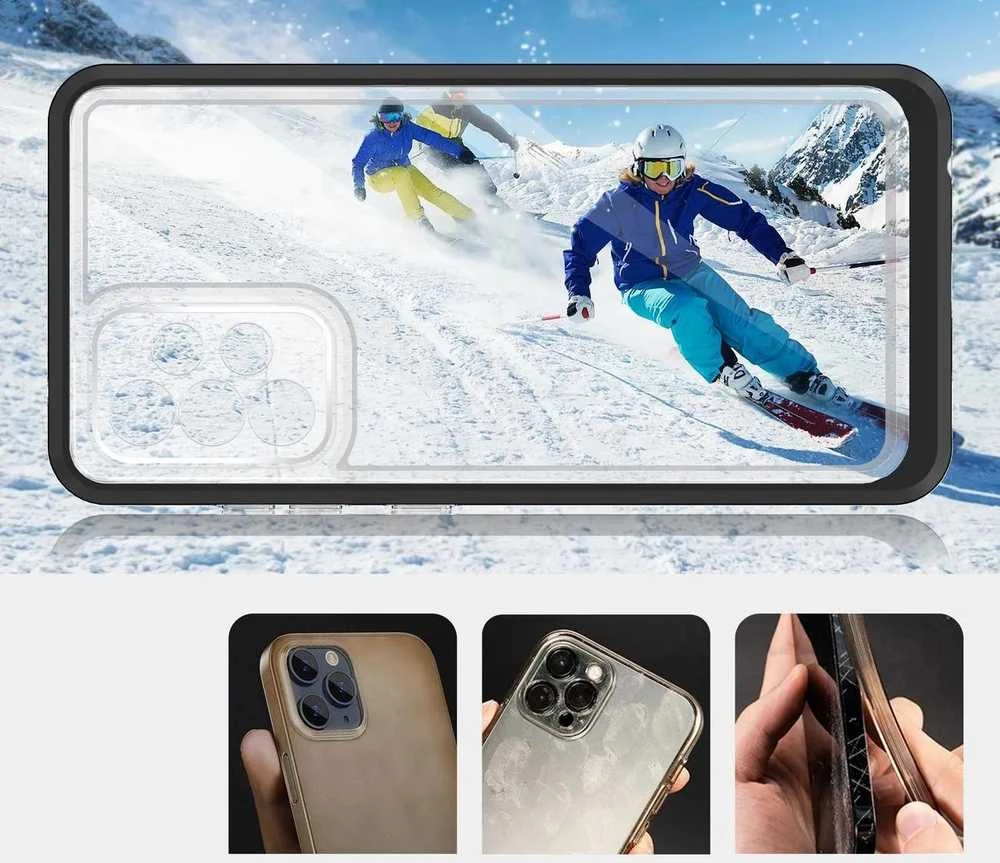 Hurtel Clear dėklas skirtas Samsung Galaxy A73, juodas