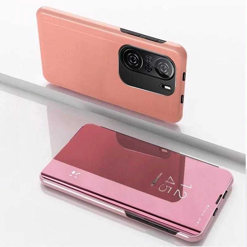 Hurtel Clear View dėklas skirtas Xiaomi Redmi K40 Pro+ / K40 Pro / K40 / Poco F3, rožinis