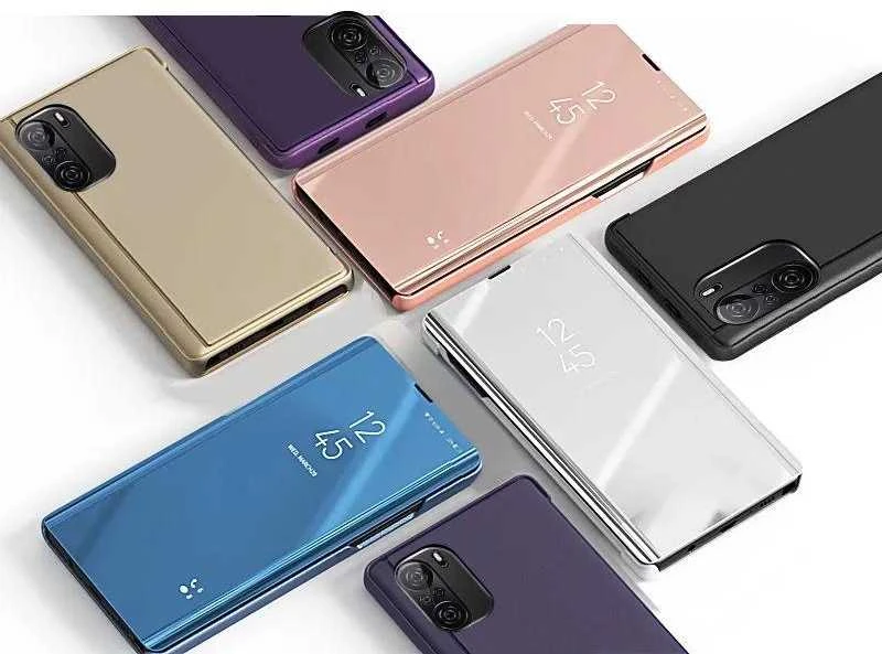 Hurtel Clear View dėklas skirtas Xiaomi Redmi K40 Pro+ / K40 Pro / K40 / Poco F3, rožinis