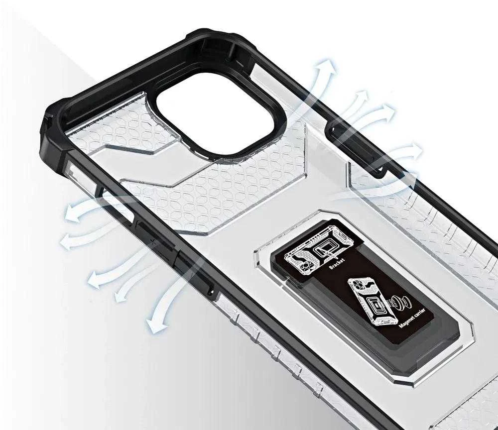 Hurtel Crystal Ring dėklas skirtas iPhone 13 mini, juodas