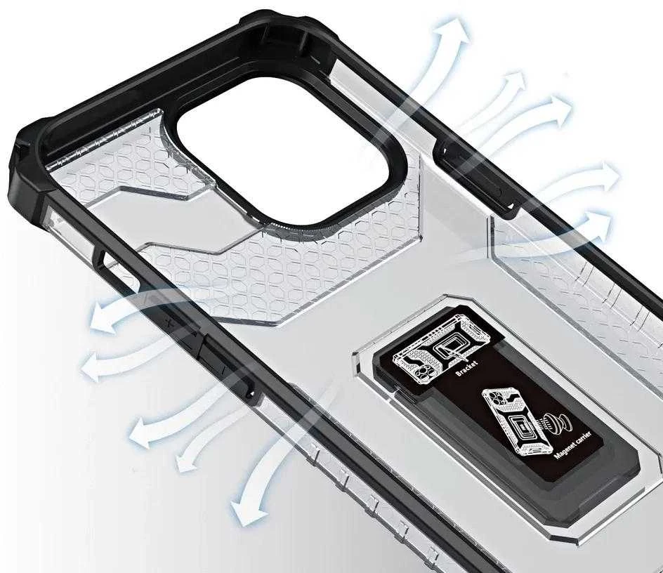 Hurtel Crystal Ring dėklas skirtas iPhone 12 Pro Max, raudonas