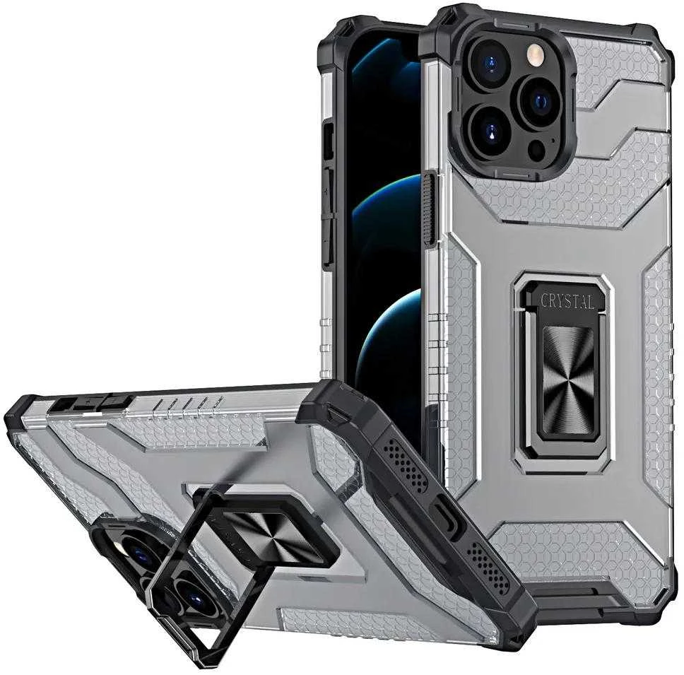 Hurtel Crystal Ring dėklas skirtas iPhone 13 Pro Max, juodas