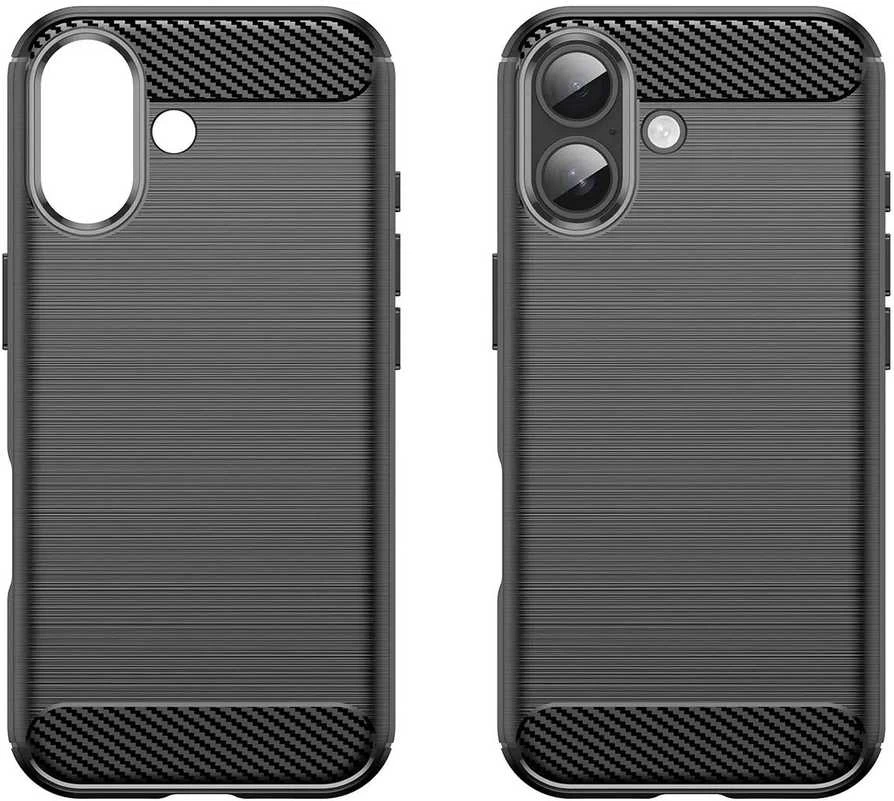 Hurtel Dėklas Carbon Dėklas skirtas Apple iPhone 17 – juodos spalvos