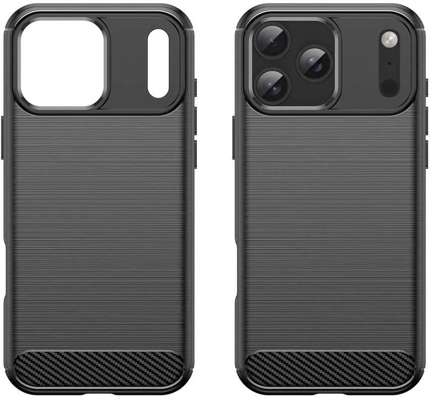 Hurtel Dėklas Carbon Dėklas skirtas Apple iPhone 17 Pro – juodos spalvos
