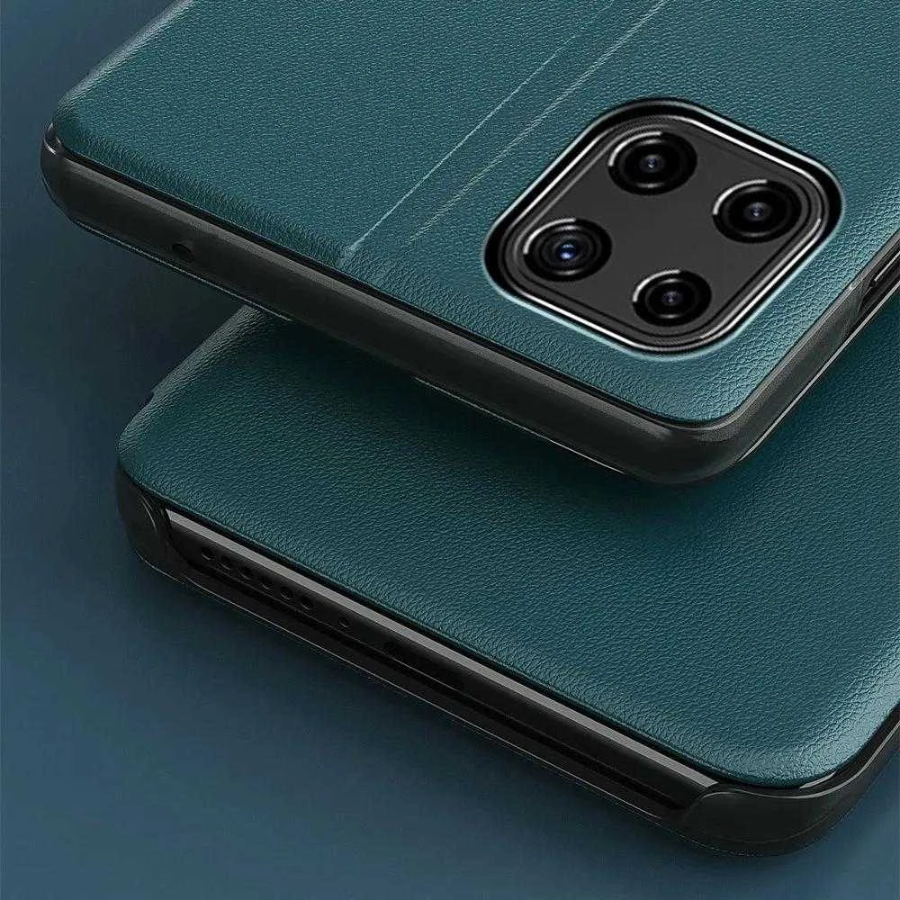 Hurtel Eco Leather View dėklas skirtas Samsung Galaxy A22 4G, raudonas