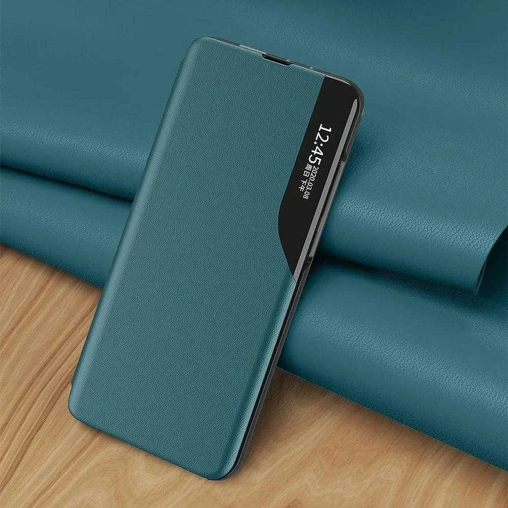 Hurtel Eco Leather View dėklas skirtas Xiaomi Redmi K40 Pro+ / K40 Pro / K40 / Poco F3, oranžinis
