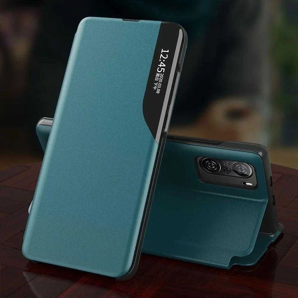 Hurtel Eco Leather View dėklas skirtas Xiaomi Redmi K40 Pro+ / K40 Pro / K40 / Poco F3, oranžinis