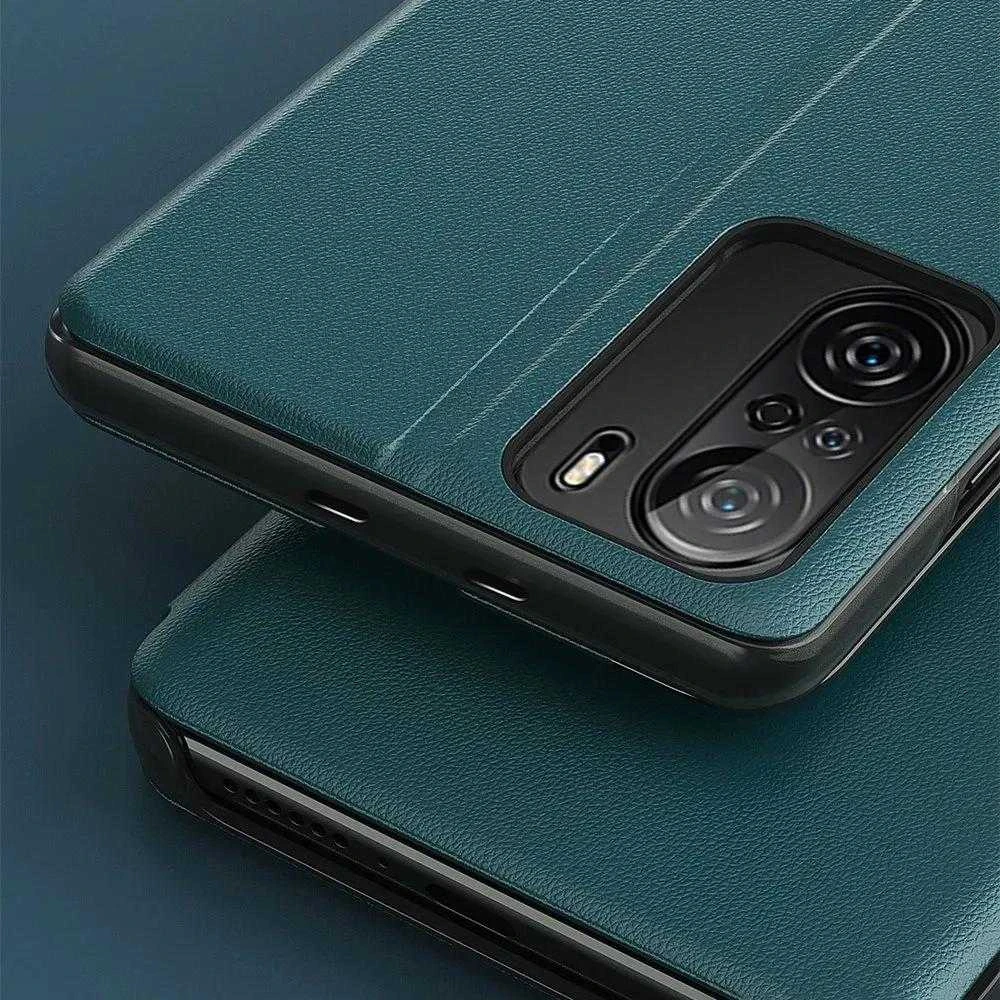 Hurtel Eco Leather View dėklas skirtas Xiaomi Redmi K40 Pro+ / K40 Pro / K40 / Poco F3, raudonas