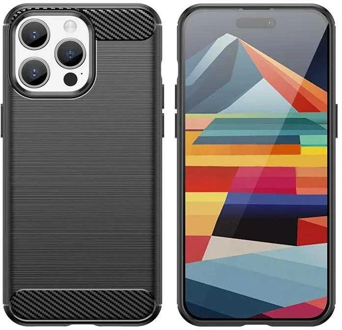 Hurtel Lankstus anglies pluošto rašto iPhone 15 Pro Carbon – dėklas telefonui, mėlynos spalvos