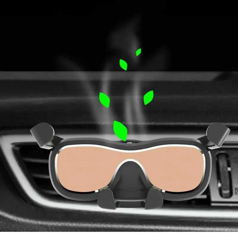 Hurtel Gravity automobilinis telefono laikiklis for air vent with air freshener sidabrinis (YC06)