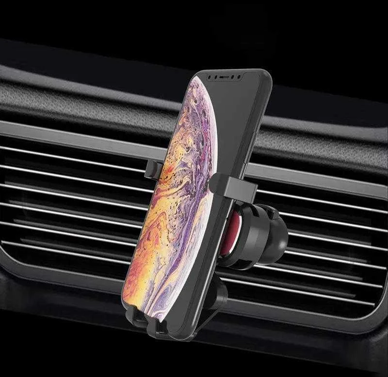 Hurtel Gravity automobilinis telefono laikiklis for air vent with air freshener juodas (YC06)