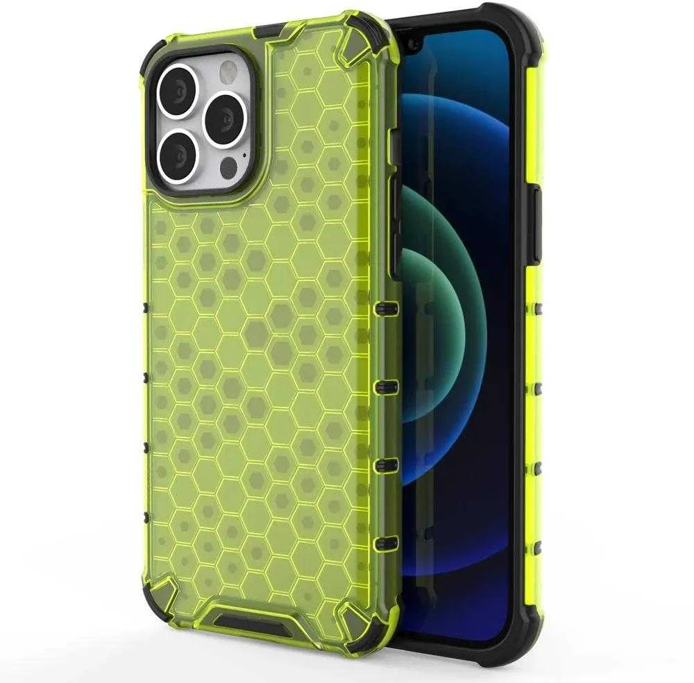 Hurtel Honeycomb dėklas skirtas iPhone 13 Pro Max, žalias