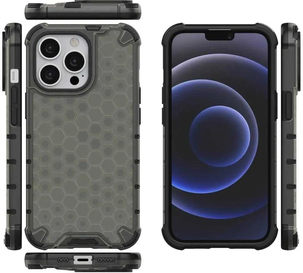 Hurtel Honeycomb dėklas skirtas iPhone 13 Pro, juodas