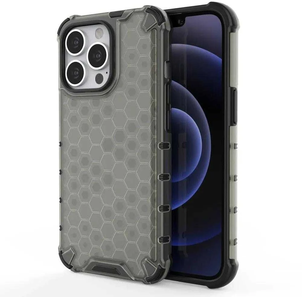 Hurtel Honeycomb dėklas skirtas iPhone 13 Pro, juodas