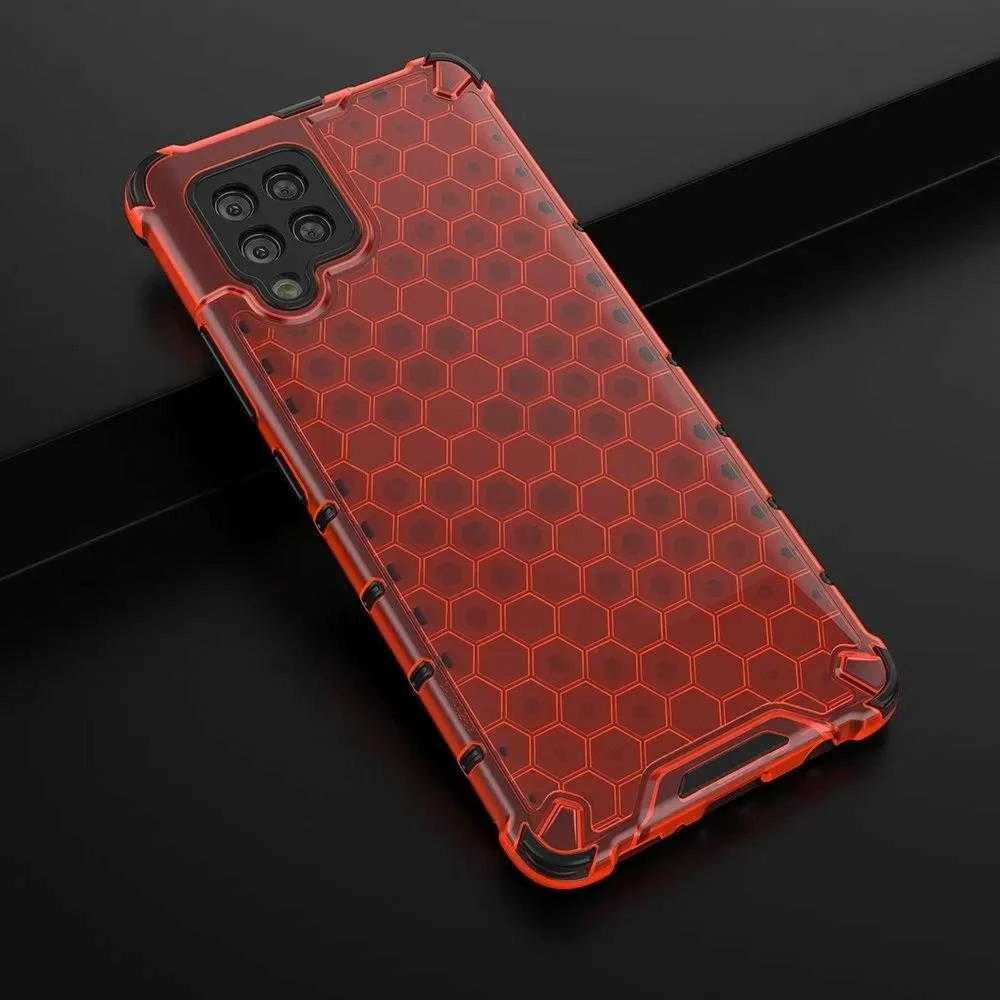 Hurtel Honeycomb dėklas skirtas Samsung Galaxy A42 5G, raudonas