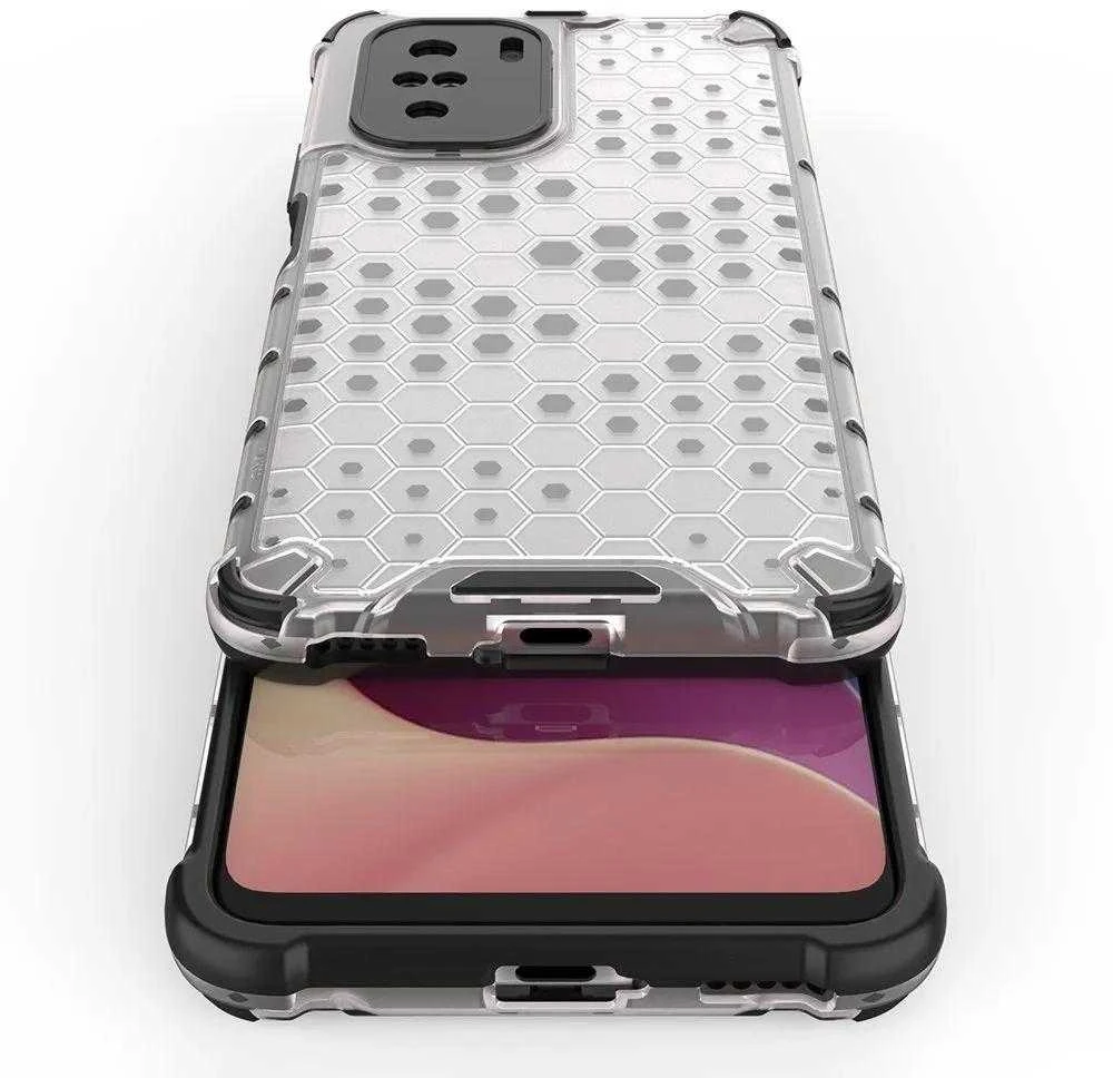 Hurtel Honeycomb dėklas skirtas Xiaomi Redmi K40 Pro+ / K40 Pro / K40 / Poco F3, skaidrus