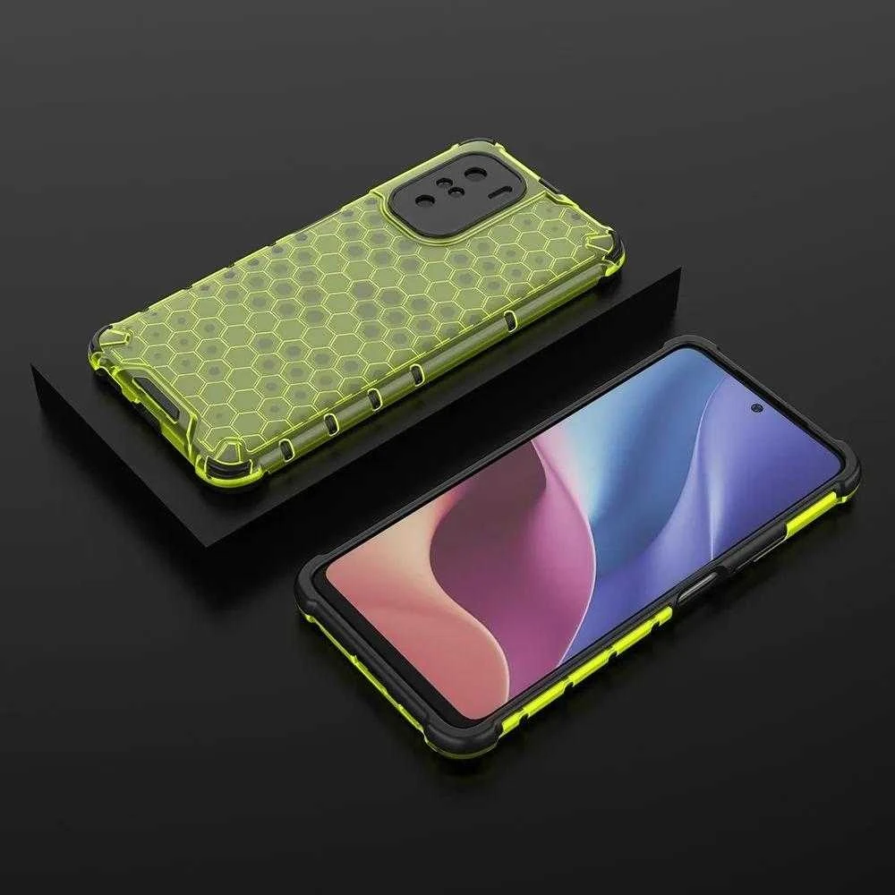 Hurtel Honeycomb dėklas skirtas Xiaomi Redmi K40 Pro+ / K40 Pro / K40 / Poco F3, žalias