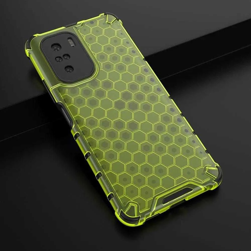 Hurtel Honeycomb dėklas skirtas Xiaomi Redmi K40 Pro+ / K40 Pro / K40 / Poco F3, žalias