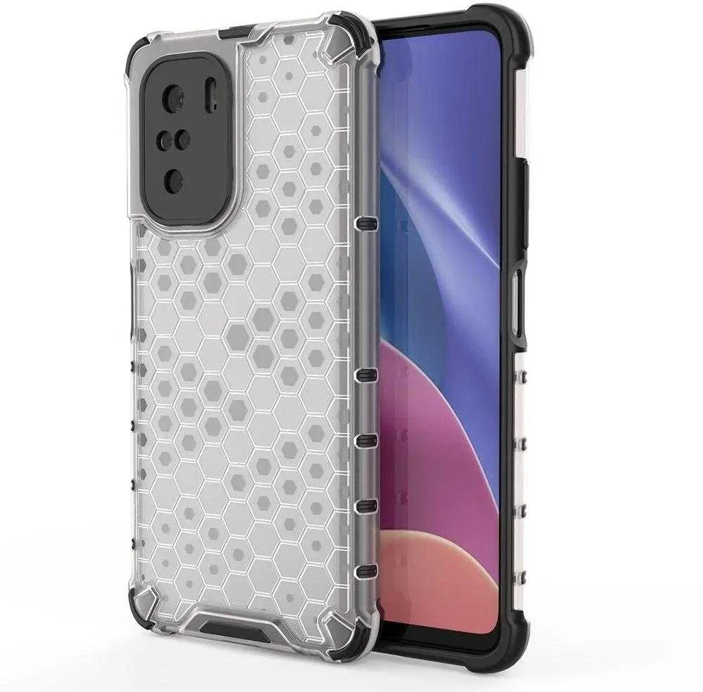 Hurtel Honeycomb dėklas skirtas Xiaomi Redmi K40 Pro+ / K40 Pro / K40 / Poco F3, skaidrus
