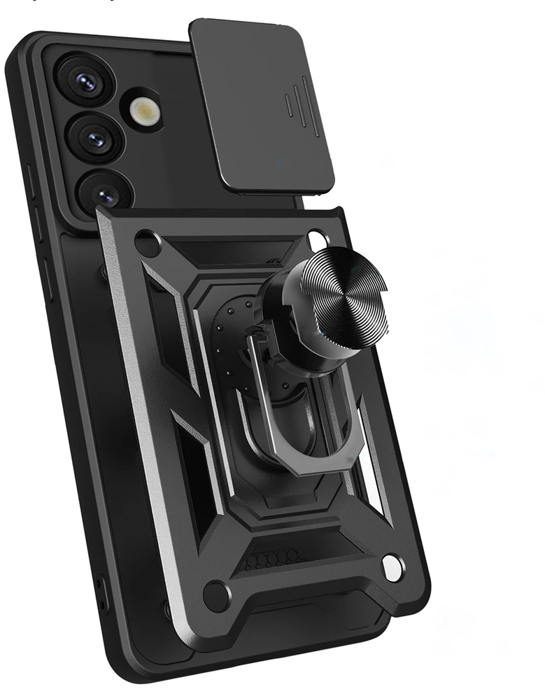 „Hurtel Hybrid Armor Camshield“ dėklas, skirtas „Sasung Galaxy S26 Plus“ - Juodas
