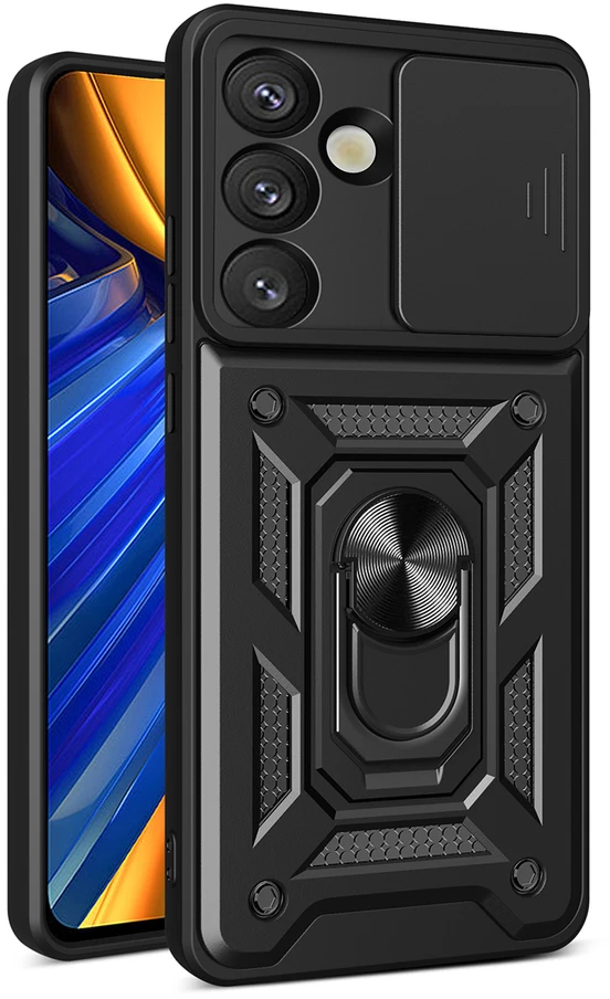„Hurtel Hybrid Armor Camshield“ dėklas, skirtas „Sasung Galaxy S26 Plus“ - Juodas