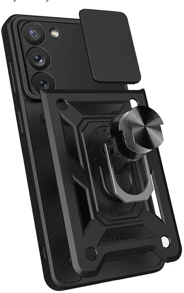 Hurtel Hybrid Armor Camshield dėklas skirtas Samsung Galaxy S23+, raudonas