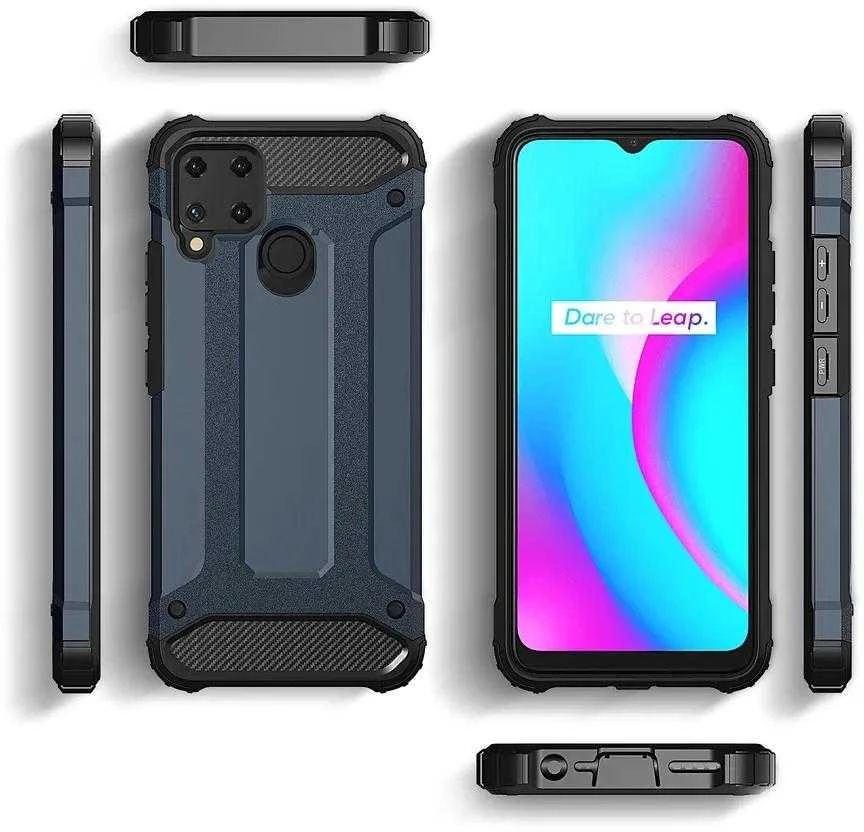 Hybrid Armor case Realme 10 5G / Realme 9i 5G armored hybrid case dėklas telefonui juodos spalvos