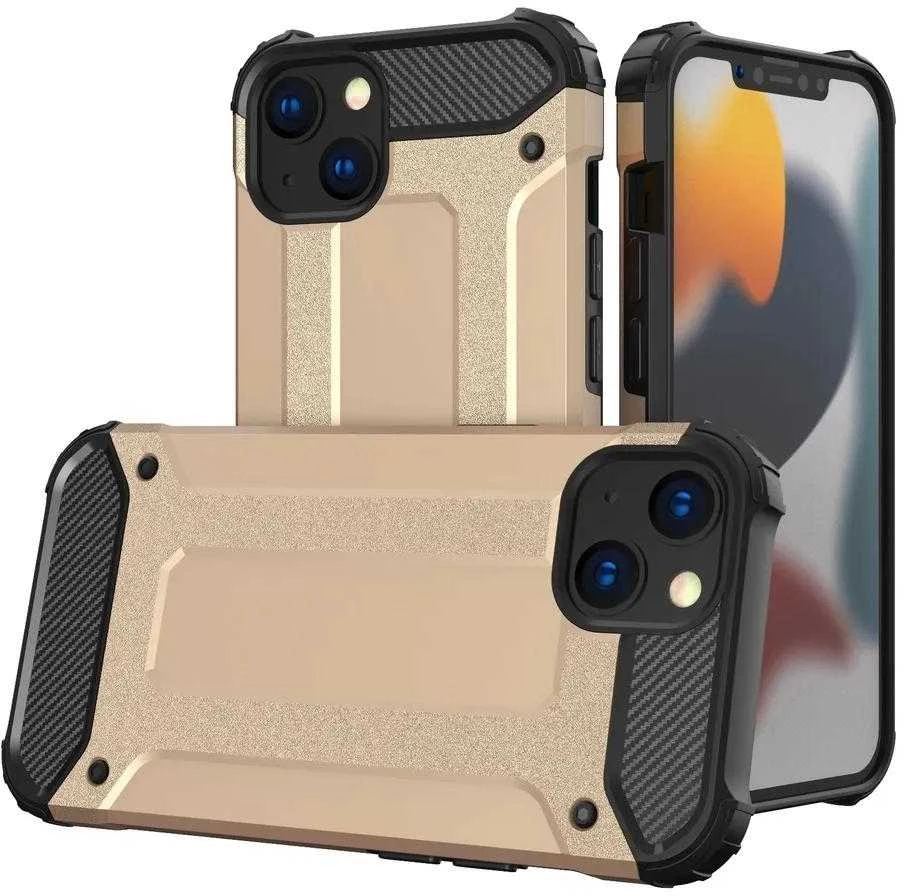 Hurtel Hybrid Armor dėklas skirtas iPhone 13 mini, auksinis