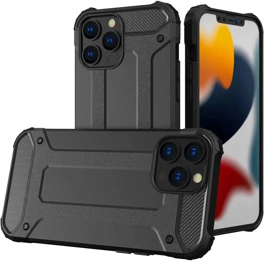 Hurtel Hybrid Armor dėklas skirtas iPhone 13 Pro Max, juodas