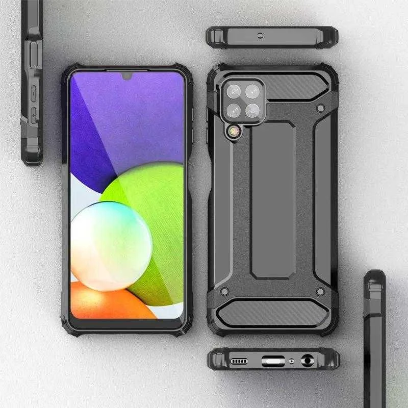 Hurtel Hibrid dėklas skirtas Samsung Galaxy A22 4G, sidabrinis