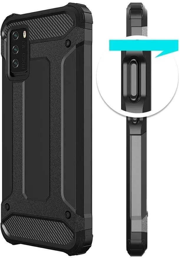 Hurtel Hybrid Armor dėklas skirtas Xiaomi Redmi Note 10 5G / Poco M3 Pro, auksinis