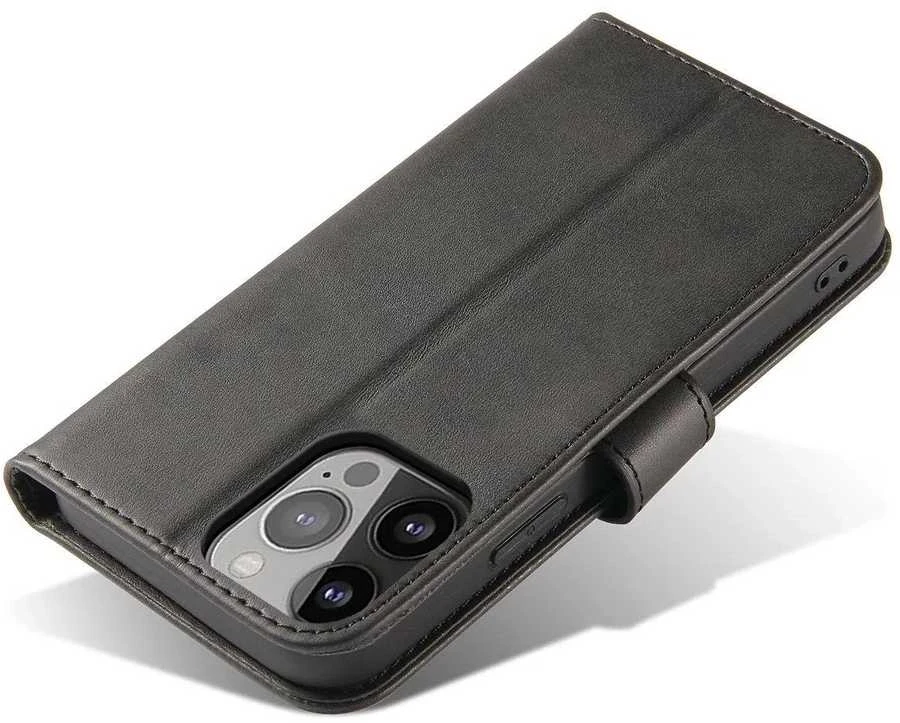 Hurtel Magnet TCL 20 Pro 5G atverčiamas su stoveliu dėklas telefonui juodos spalvos