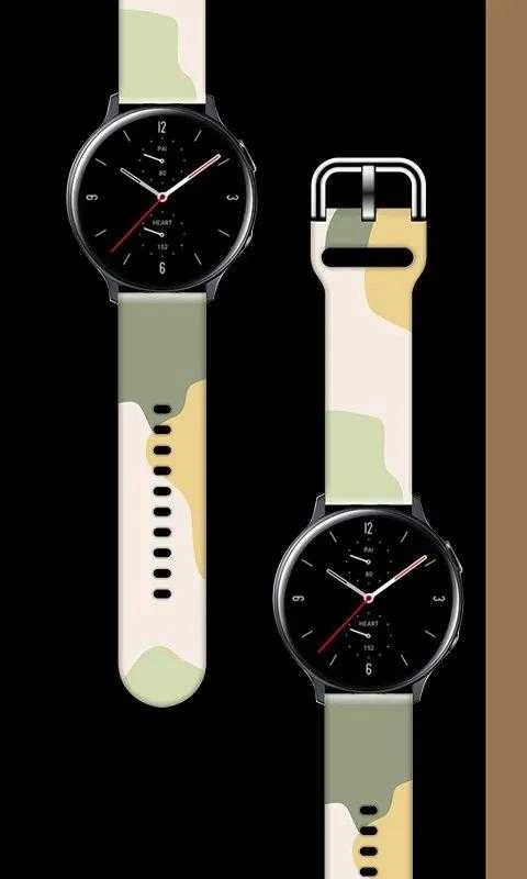 „Hurtel Moro“ apyrankė, skirta „Samsung Galaxy Watch 45 / 46 / 47 mm“ silikoninei apyrankei, 14 raštas