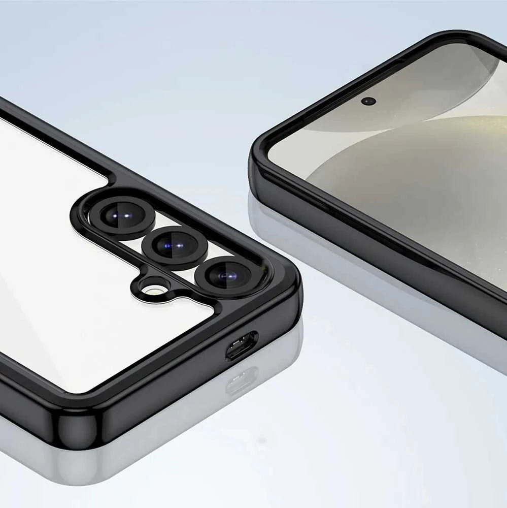 Hurtel Outer Space dėklas skirtas Samsung Galaxy S25 Edge dėklas su Flexible Frame – juodos spalvos