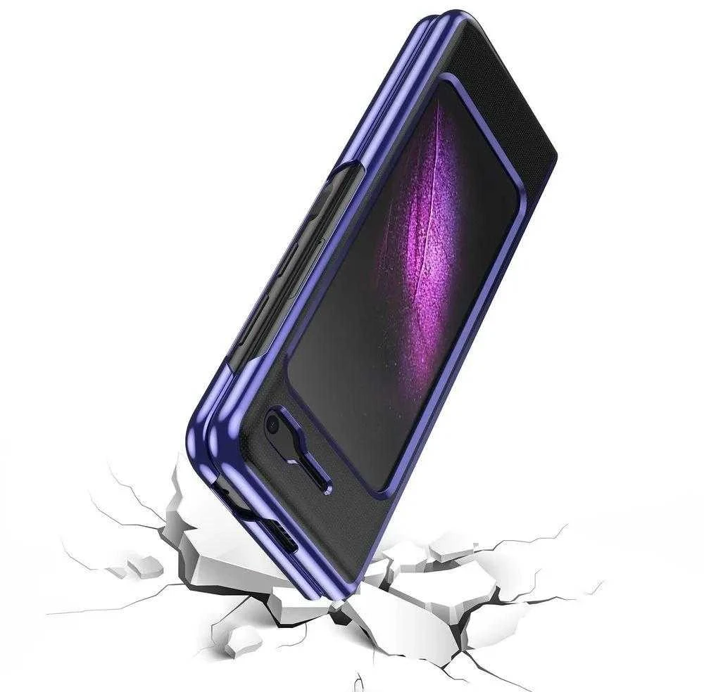 Hurtel Plating Electroplating frame Samsung Galaxy Fold dėklas telefonui mėlynos spalvos