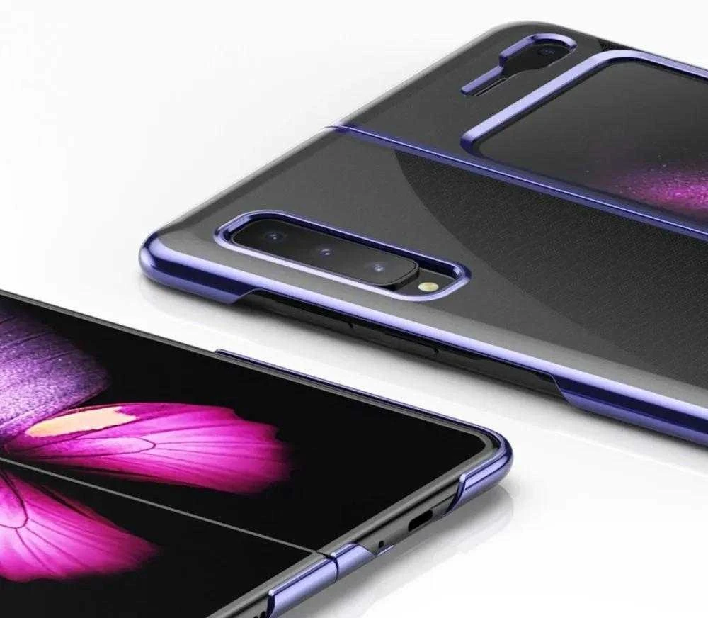 Hurtel Plating Electroplating frame Samsung Galaxy Fold dėklas telefonui mėlynos spalvos