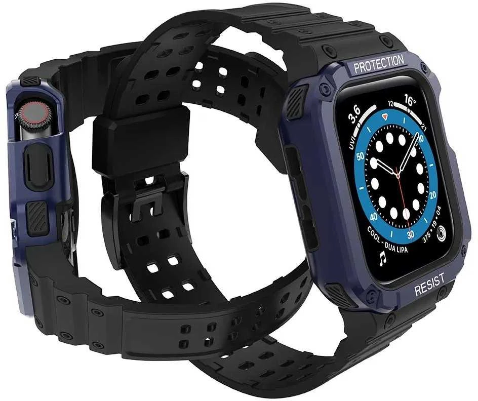 Išmaniojo laikrodžio Apple SE/7 silikoninis Hurtel dirželis, Juodos spalvos, 42/44/45 mm