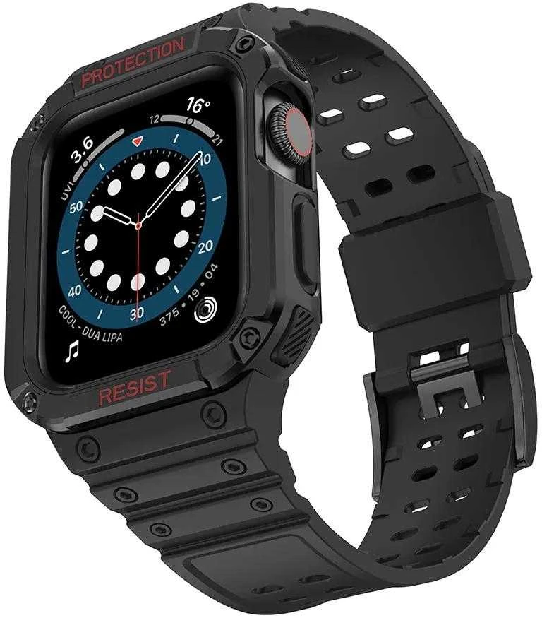 Išmaniojo laikrodžio Apple SE/7 silikoninis Hurtel dirželis, Juodos spalvos, 38/40/41 mm