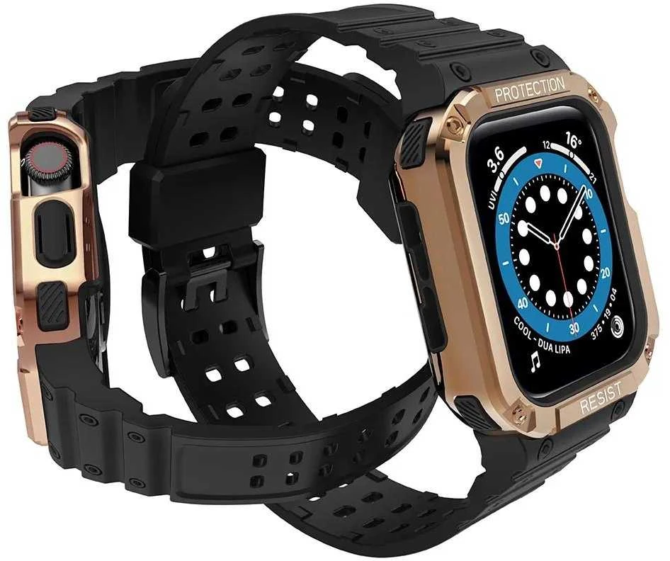 Išmaniojo laikrodžio Apple SE/7 silikoninis Hurtel dirželis, Juodos spalvos, 42/44/45 mm