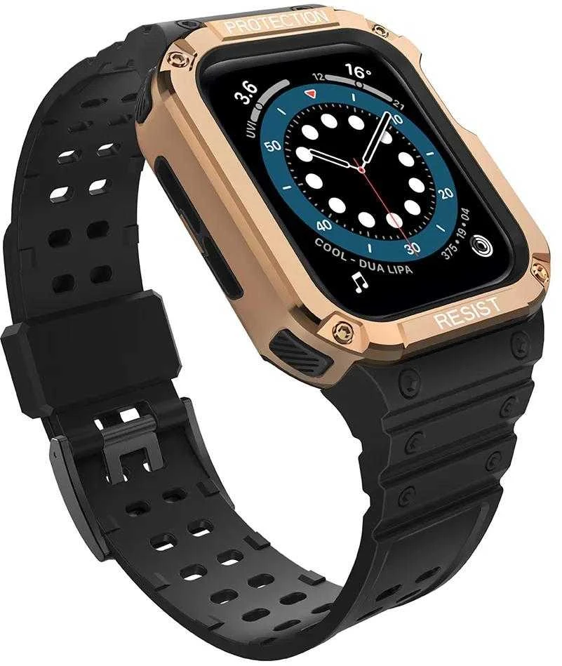 Išmaniojo laikrodžio Apple SE/7 silikoninis Hurtel dirželis, Juodos spalvos, 42/44/45 mm
