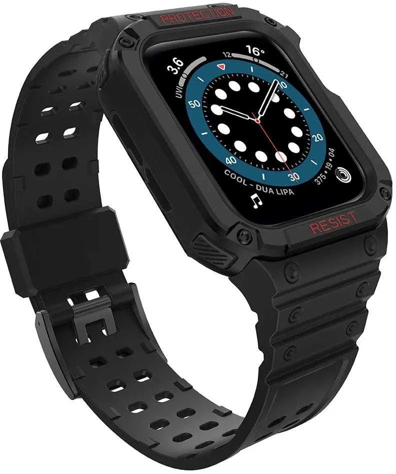 Išmaniojo laikrodžio Apple SE/7 silikoninis Hurtel dirželis, Juodos spalvos, 38/40/41 mm