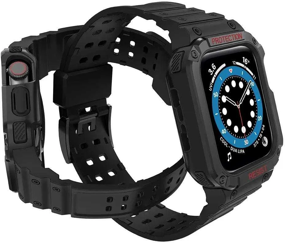 Išmaniojo laikrodžio Apple SE/7 silikoninis Hurtel dirželis, Juodos spalvos, 38/40/41 mm