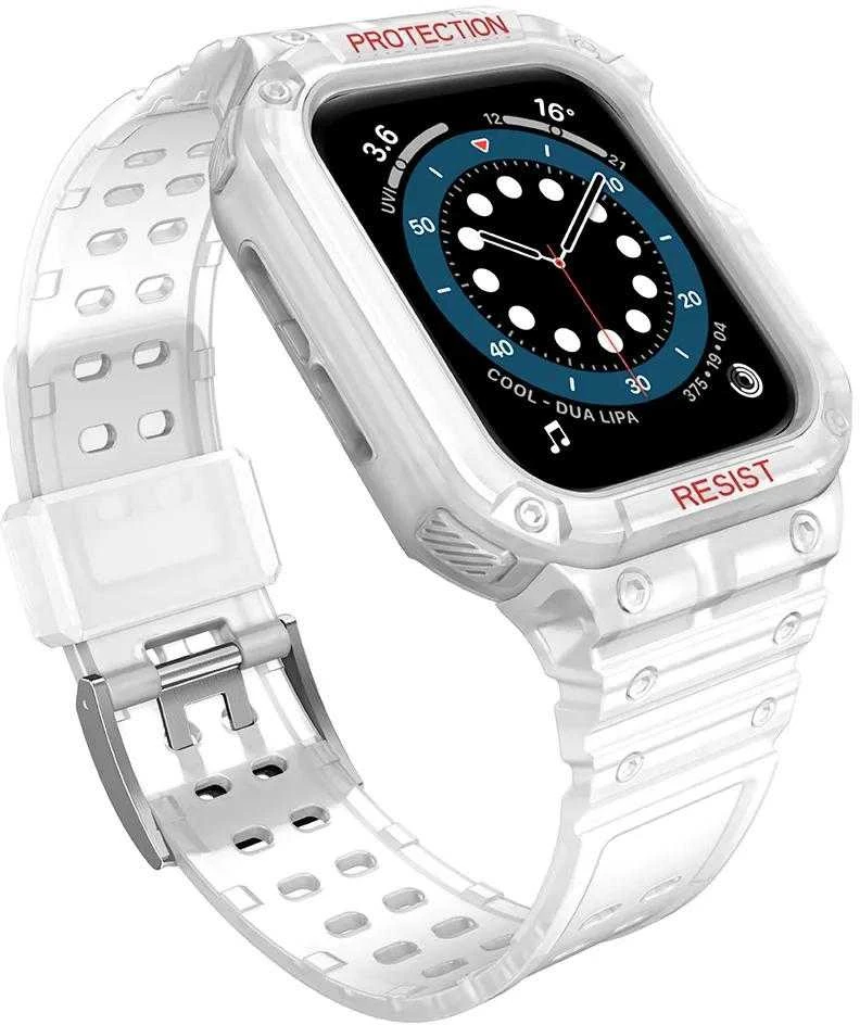 Išmaniojo laikrodžio Apple SE/7 silikoninis Hurtel dirželis, Baltos spalvos, 42/44/45 mm