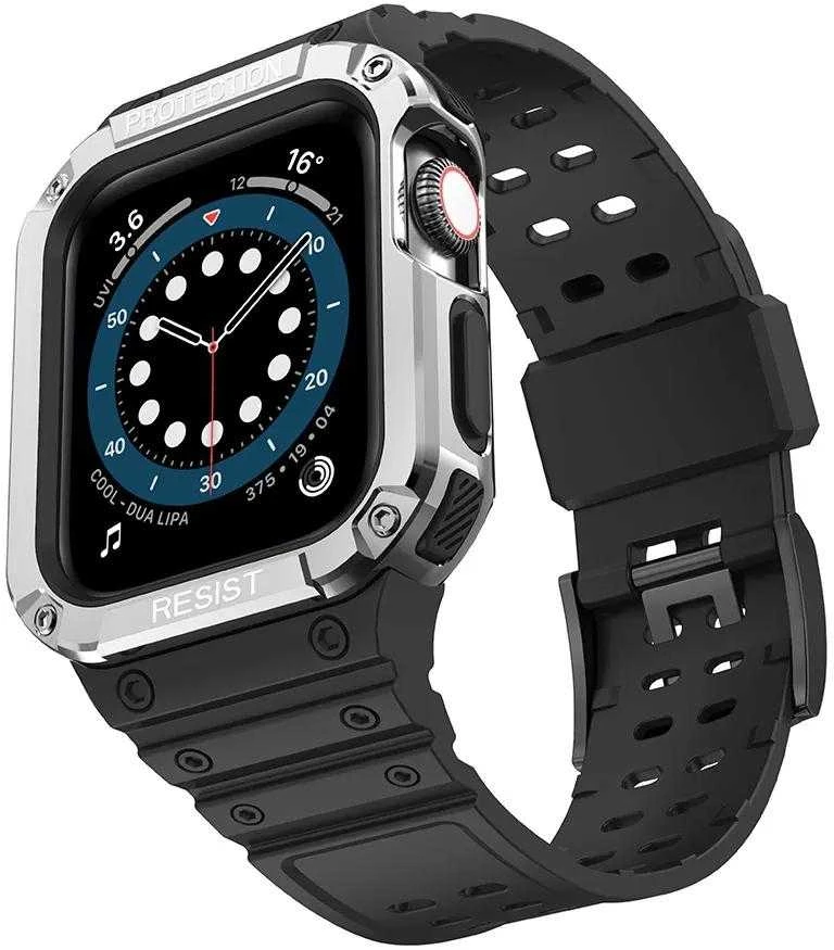 Išmaniojo laikrodžio Apple SE/7 silikoninis Hurtel dirželis, Juodos spalvos, 38/40/41mm
