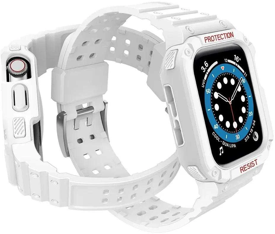 Išmaniojo laikrodžio Apple SE/7 silikoninis Hurtel dirželis, Baltos spalvos, 38/40/41 mm
