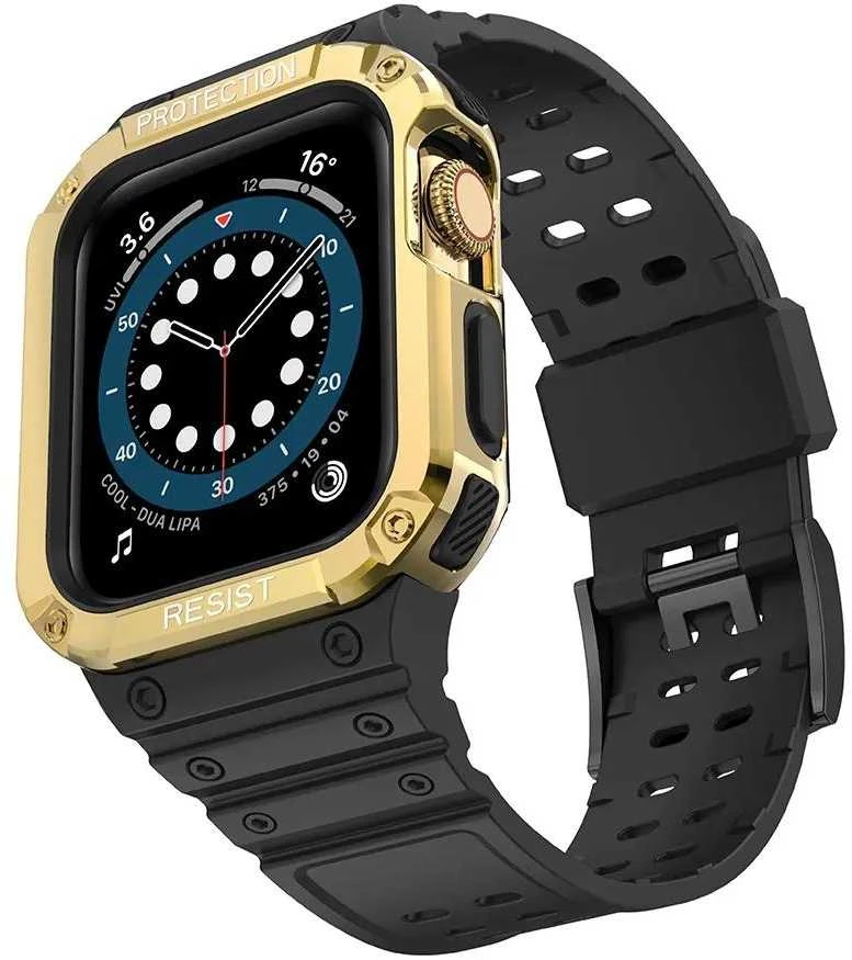 Išmaniojo laikrodžio Apple SE/7 silikoninis Hurtel dirželis, Juodos spalvos, 42/44/45 mm