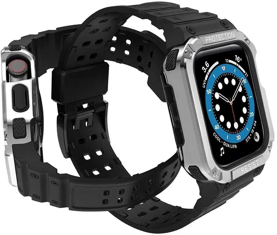 Išmaniojo laikrodžio Apple SE/7 silikoninis Hurtel dirželis, Juodos spalvos, 38/40/41mm