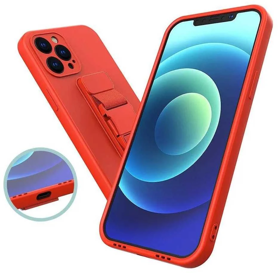 Hurtel Rope silikoninis su dirželiu Xiaomi Redmi 10 dėklas telefonui juodos spalvos