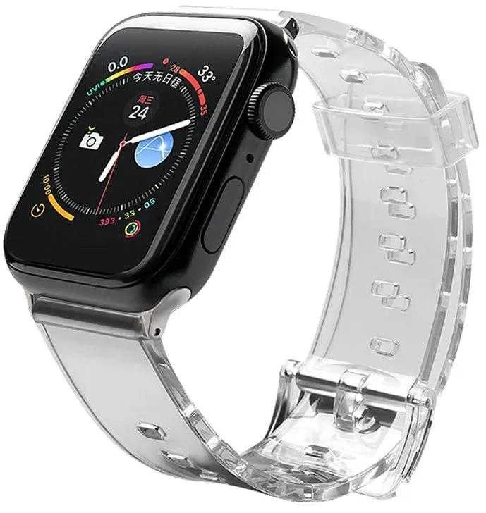 Hurtel Silikoninė apyrankė Bracelet Bracelet Strap Light for Apple Watch 42 / 44 mm – juodos spalvos