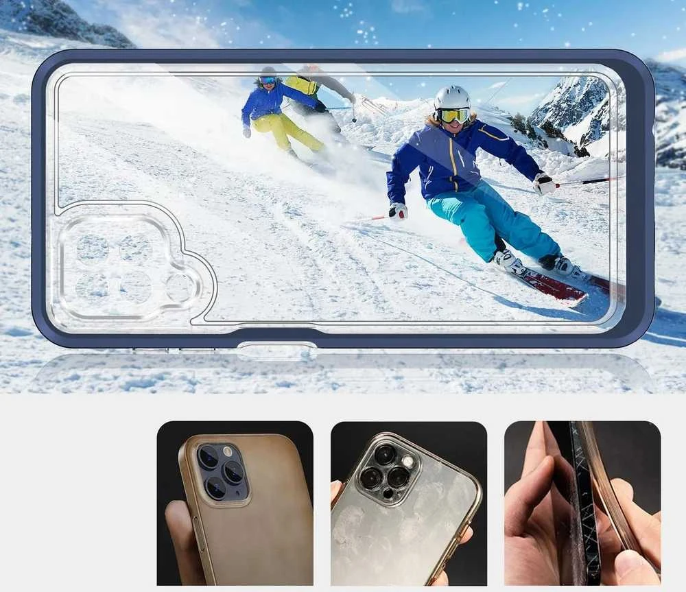 Hurtel Clear dėklas skirtas Samsung Galaxy A22 4G, mėlynas